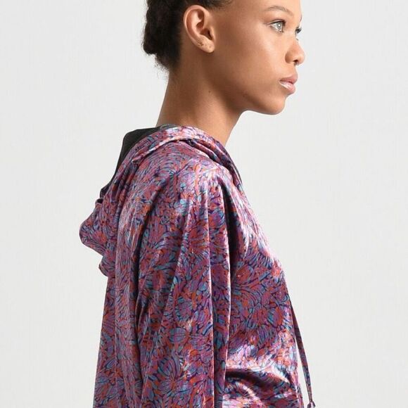 LILI SIDONIO velvet Printed‎ Hoodie top Size M boho - Picture 3 of 10